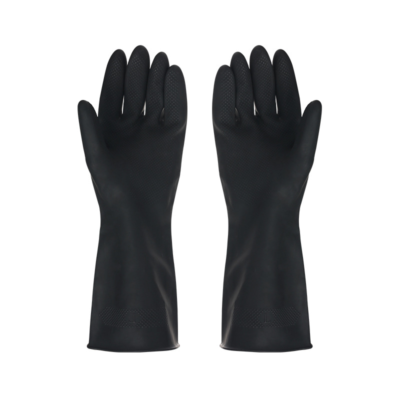 Dish Glove Rubber - 1 Pair Black Gloves Home Washing