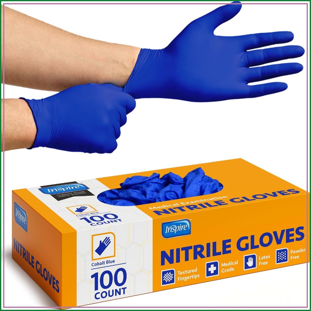 Exam Glove Nitrile - Cobalt Blue Nitrile Disposable Gloves 4.5