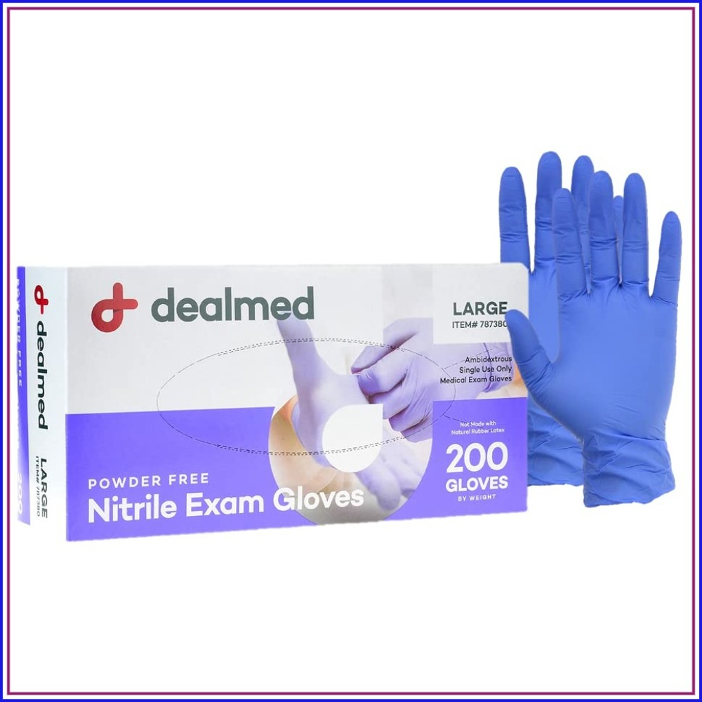 Exam Glove Nitrile - 200 Count Large Nitrile Exam Gloves,