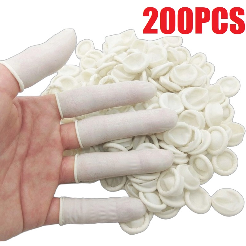 Latex Disposable Glove - 100/200PCS Powder Free Anti-Slip Finger Gloves