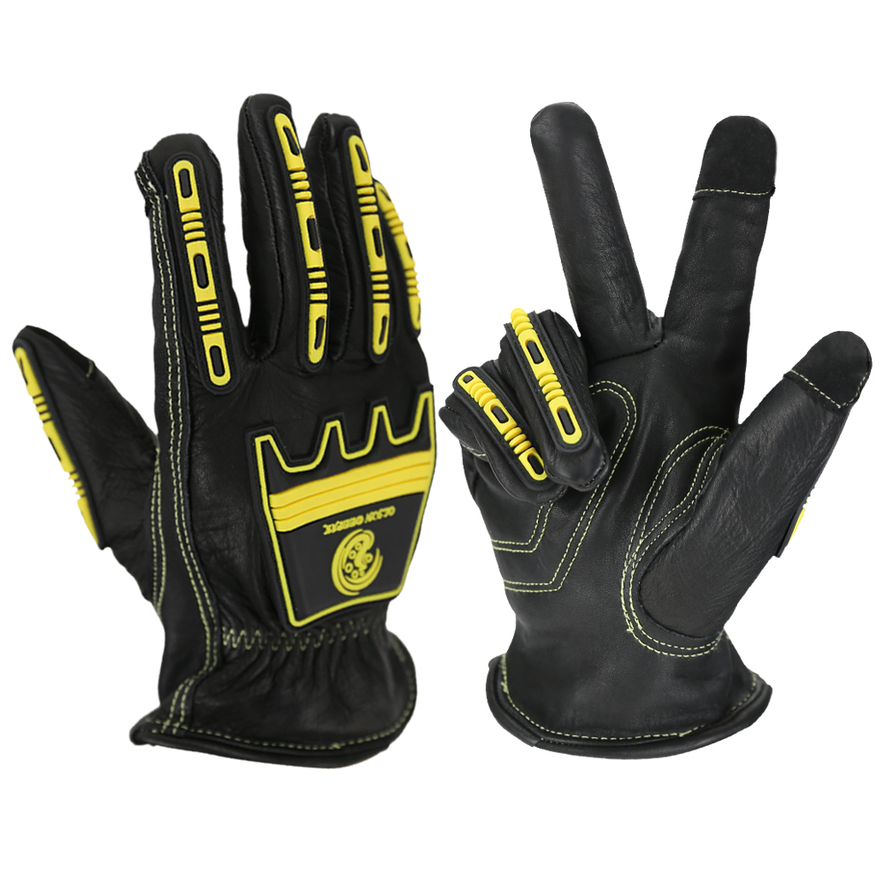 Work Glove Impact - Impact Leather Work Gloves,Winter Black Safety