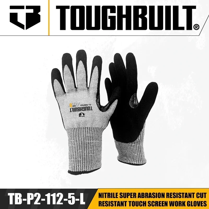 Nitrile Mechanic Glove - TOUGHBUILT TB-P2-112-5-L Nitrile Super Abrasion Resistant