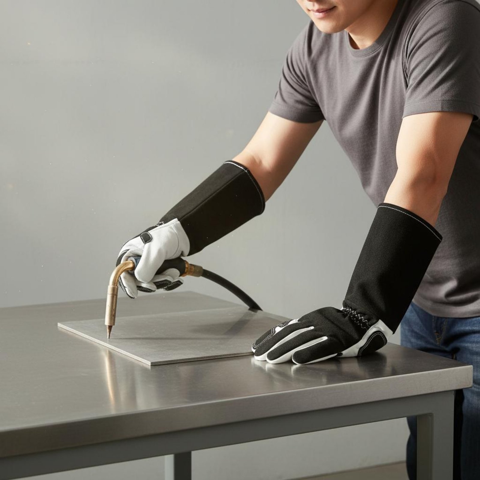 Heat Resistant Glove - TIG Metalworking Gloves Flexible Finger Design