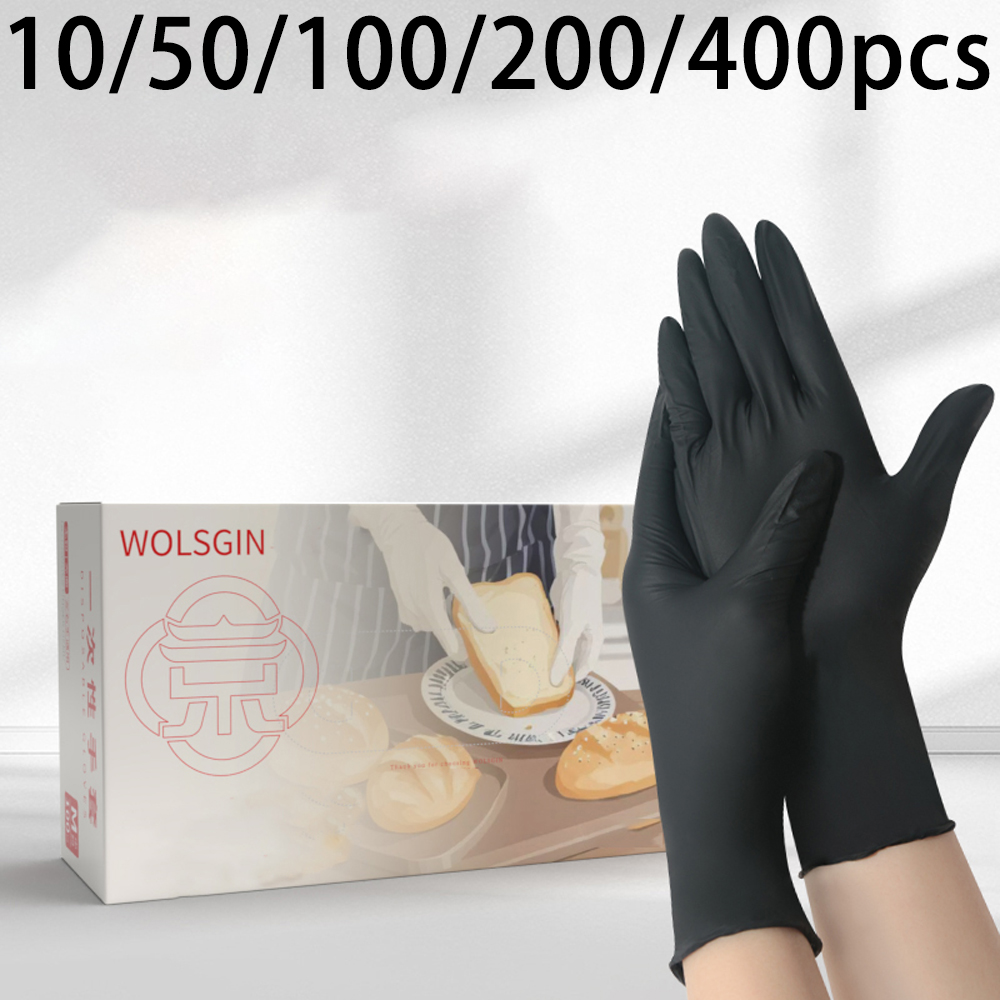 Rubber Glove Cleaning - 10/50/100/200/400pcs Black Disposable Synthetic Nitrile Gloves,