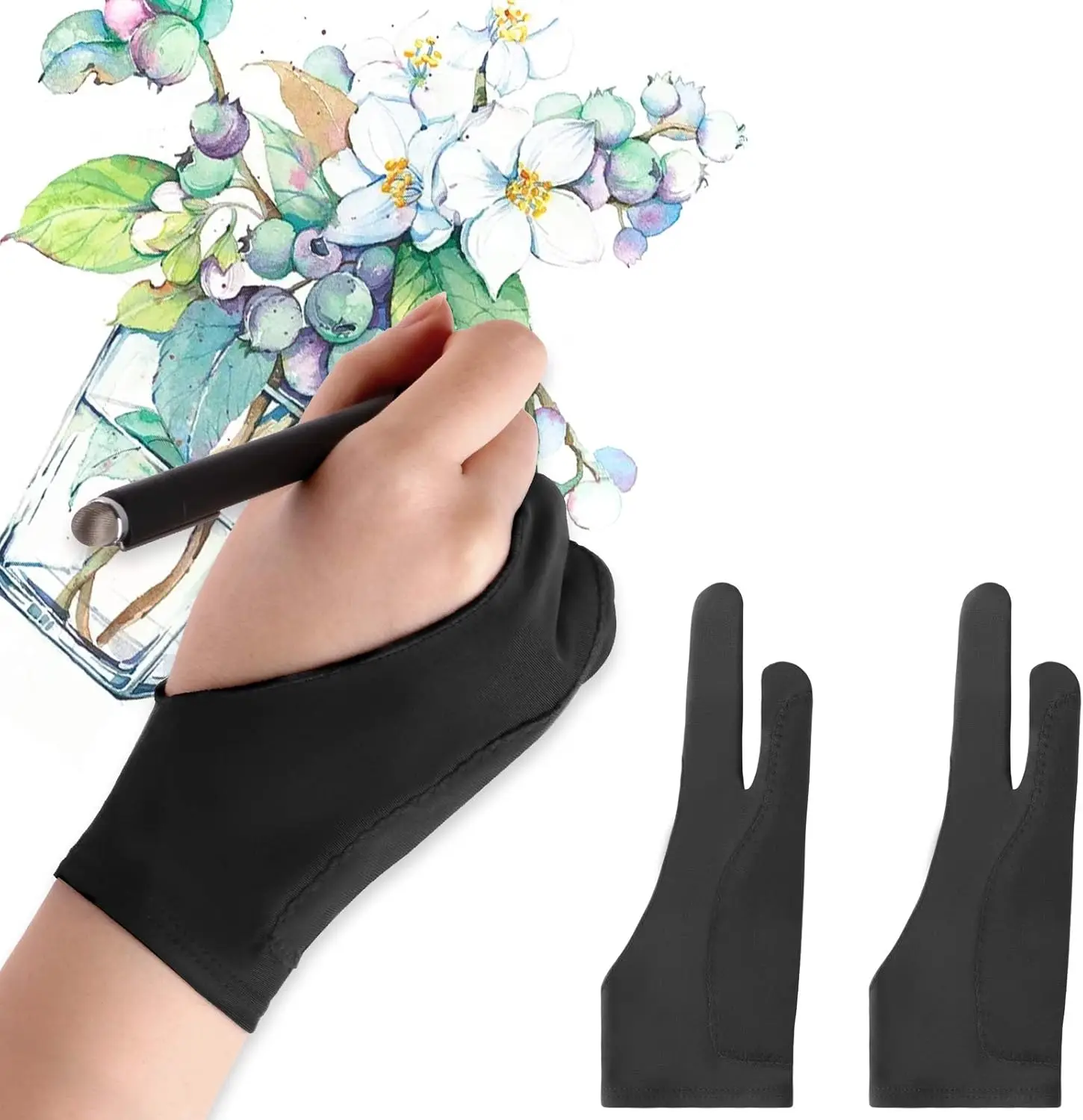 Touchscreen Glove Capacitive - S/M/L Anti-touch Gloves Two-Finger Drawing Gloves