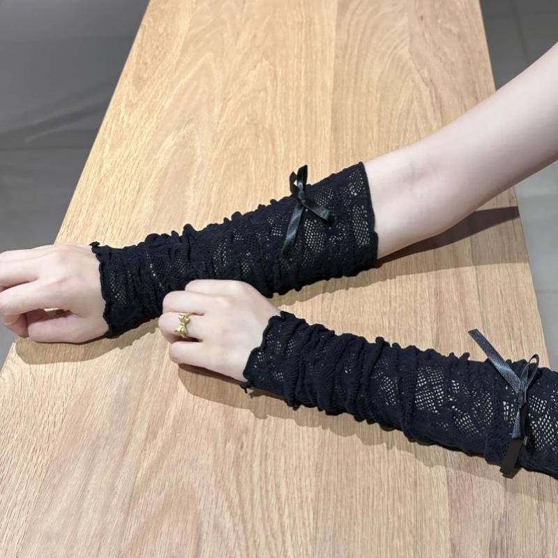 Fingerless Glove Knit - Women Gothic Mesh Fingerless Gloves Elastic