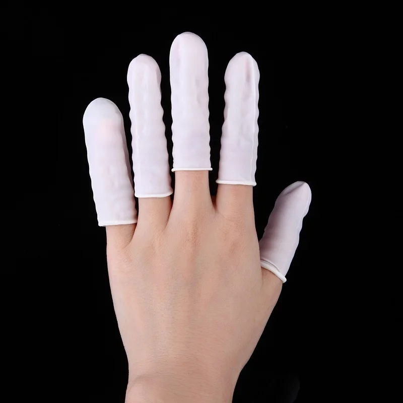 Latex Disposable Glove - 100Pcs Disposable Latex Finger Cots White