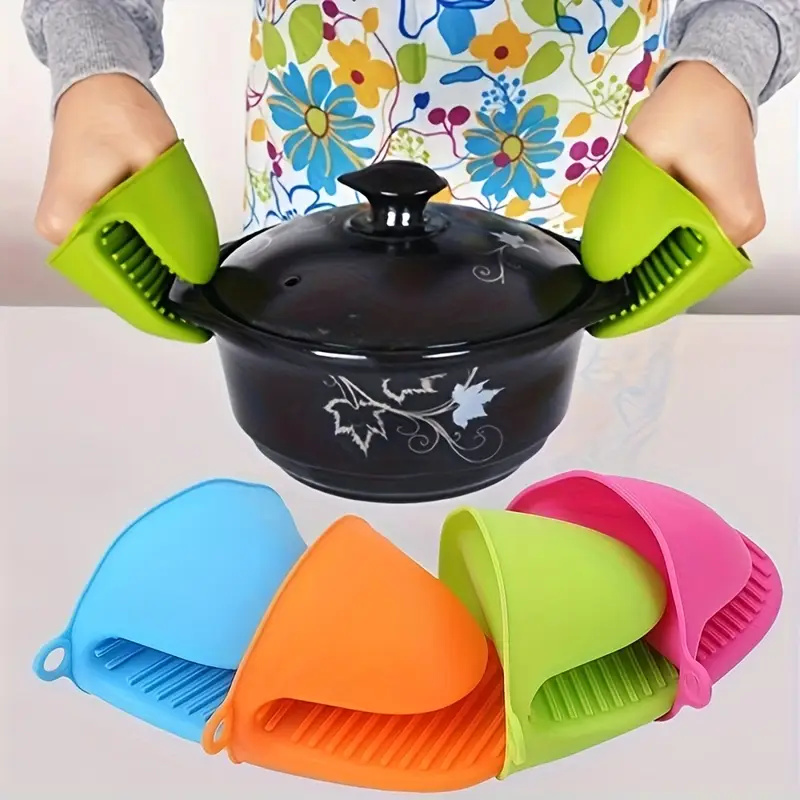 Oven Mitt Silicone - 2Pcs Silicone Pot Holder Gloves Non-Slip