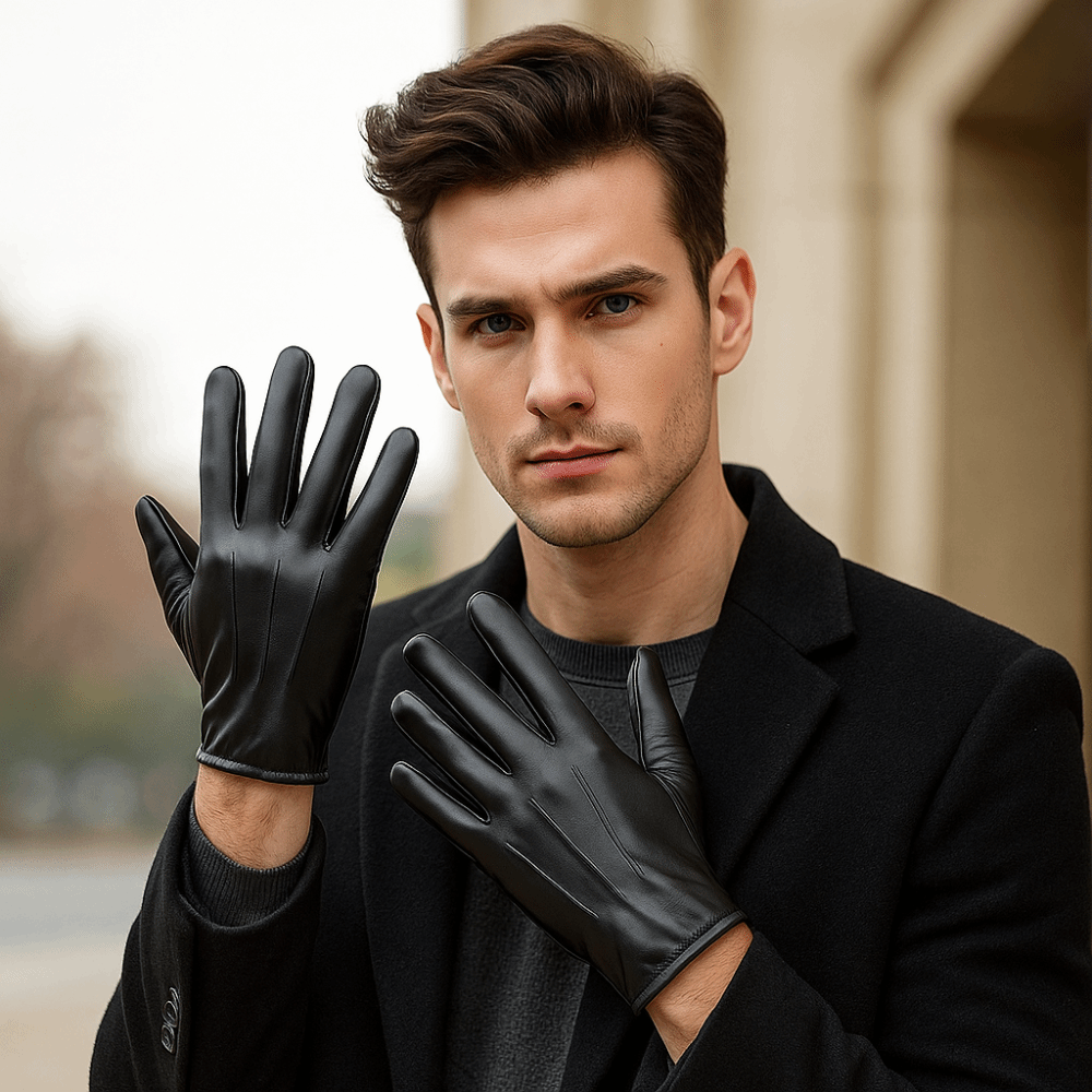 Leather Driving Glove - Fashion Black Driving Gloves Punk Cool
