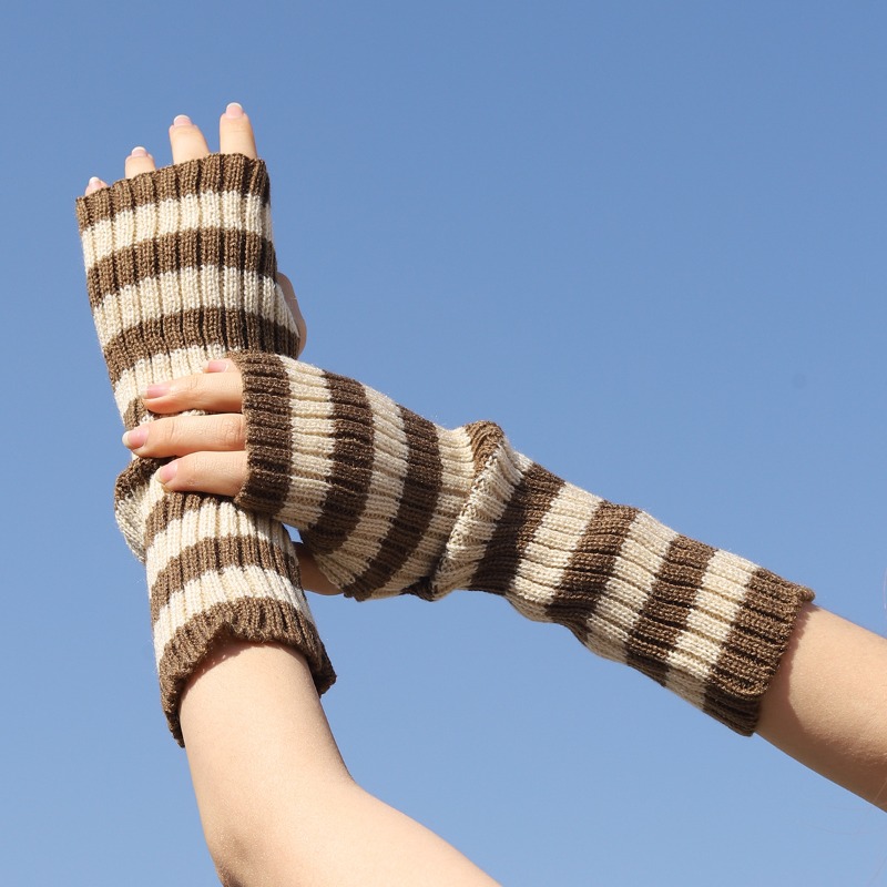 Fingerless Glove Knit - Women's Knitted Fingerless Arm Sleeves Gothic