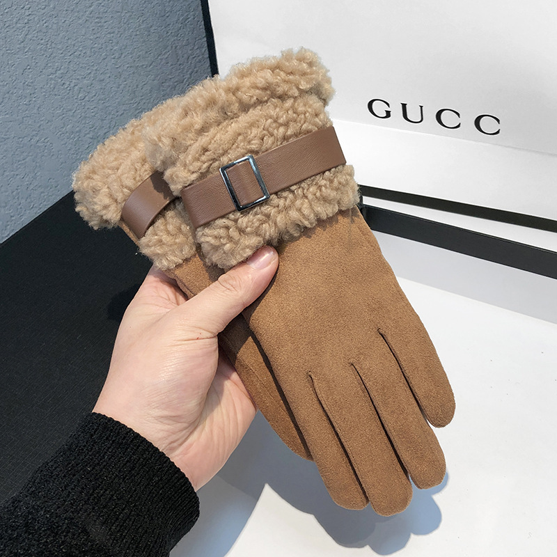 Wool Glove Lined - Women's Winter Gloves Thickened Warm Fleece-Lined