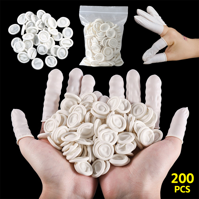 Latex Disposable Glove - 200Pcs/bag Disposable Latex Rubber Finger Cots