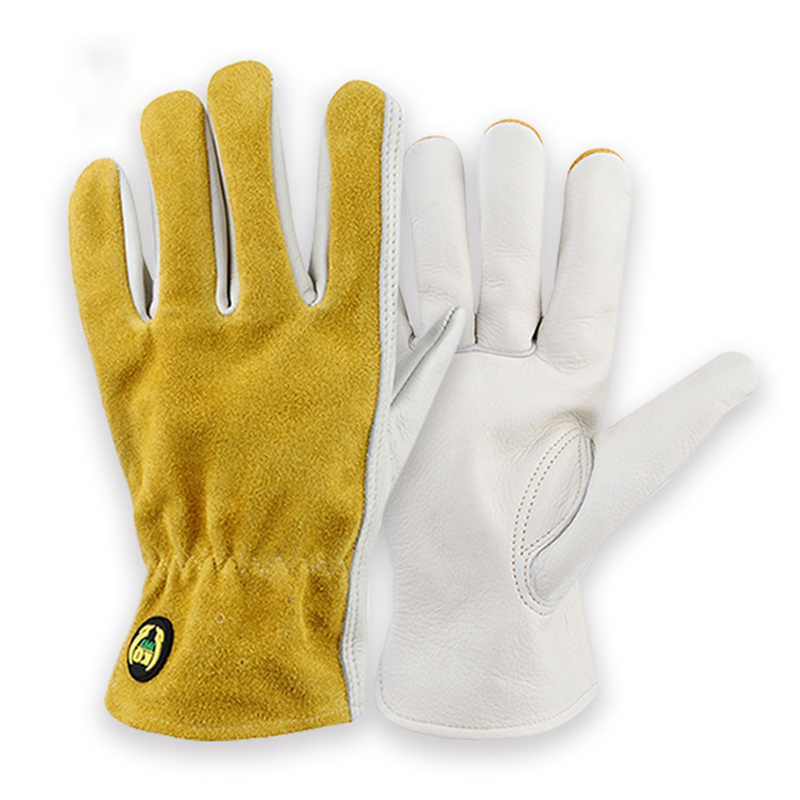 Leather Driving Glove - Leather Safety Work Gloves Gardening Carpenter