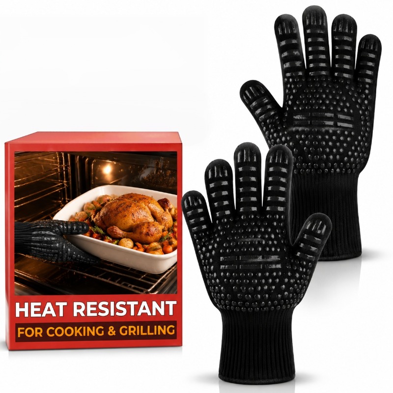 Oven Mitt Silicone - 1pc/1 pair of Barbecue gloves high