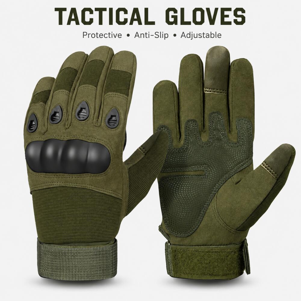 Motorcycle Glove Knuckle - Full Finger Tactical Gloves with Hard