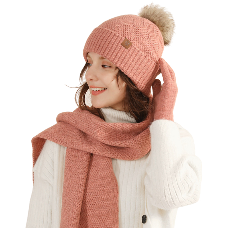 Wool Glove Lined - Winter Warm Wool Hat Scarf Gloves