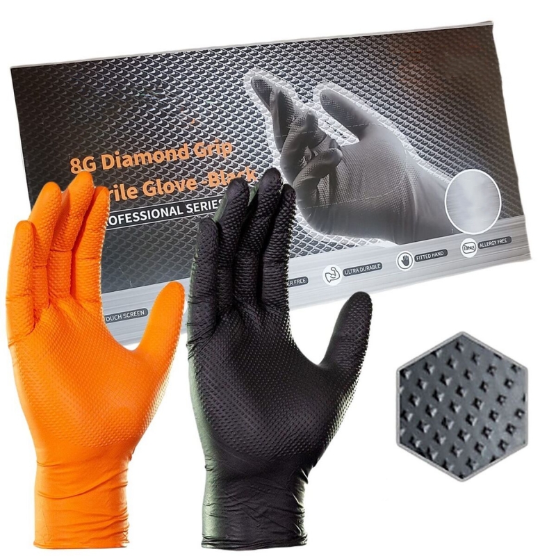 Nitrile Mechanic Glove - 8Mil Thick Heavy Duty Safety Work