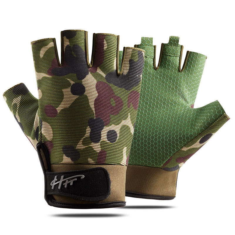 Cycling Glove Padded - 1 Pair Fishing Gloves Half Finger