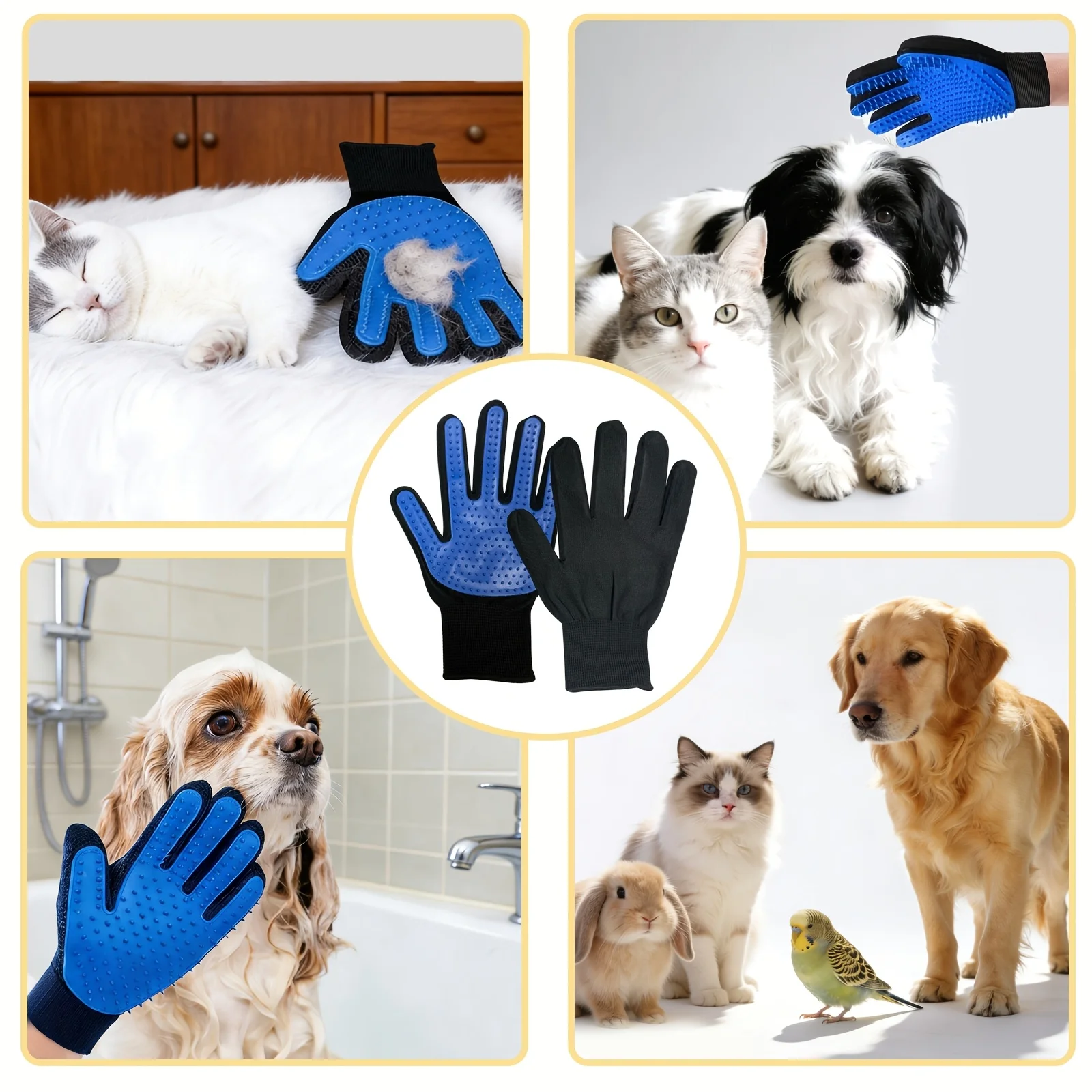 Pet Gloves Cat Grooming Gloves - Rubber Glove Cleaning review and price