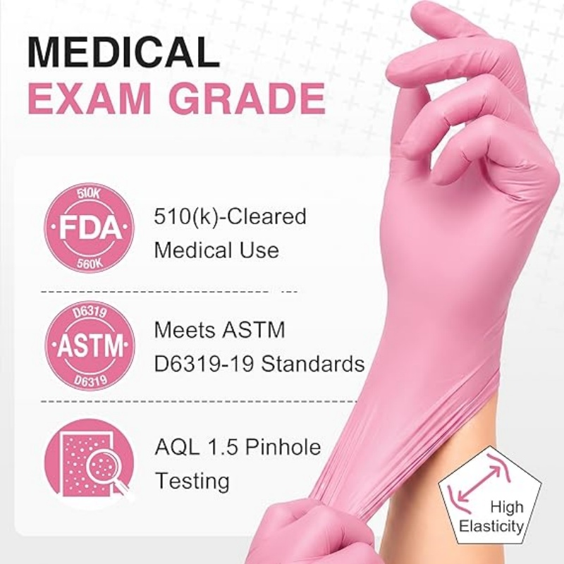 Pink Nitrile Disposable Gloves - Latex Disposable Glove review and price