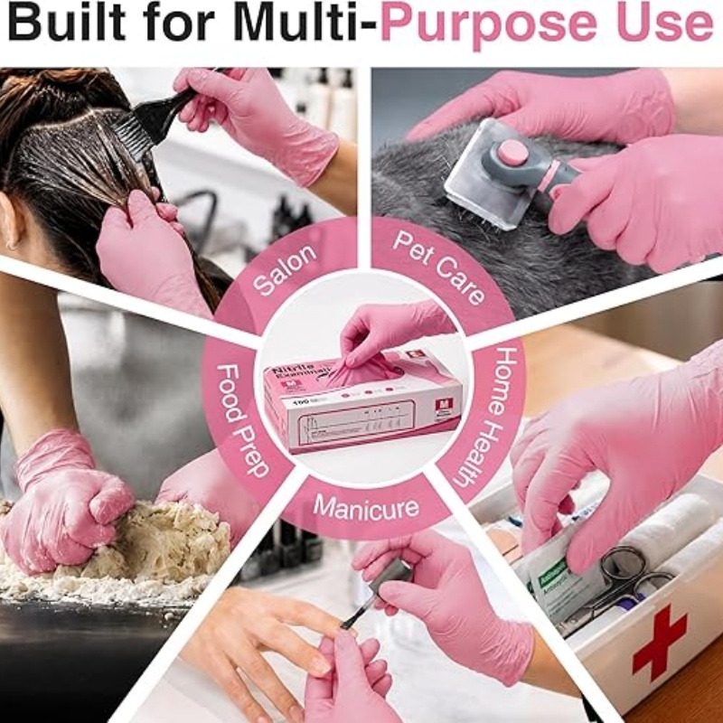Pink Nitrile Disposable Gloves - Latex Disposable Glove review and price