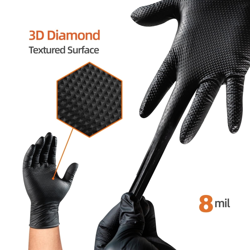 8Mil Heavy Duty Black Nitrile  - Nitrile Mechanic Glove review and price