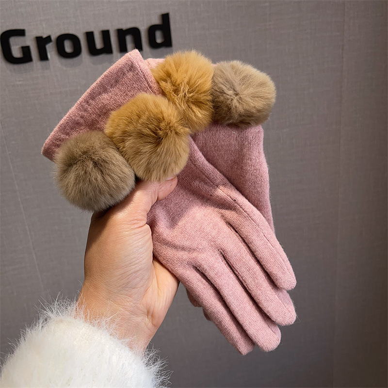 Gloves Women Wool Plaid Fox Fu - Wool Glove Lined review and price
