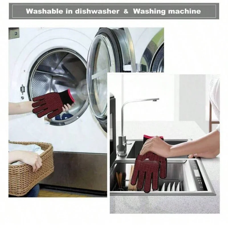 1 Pair Non-Slip Silicone BBQ G - Oven Mitt Silicone review and price