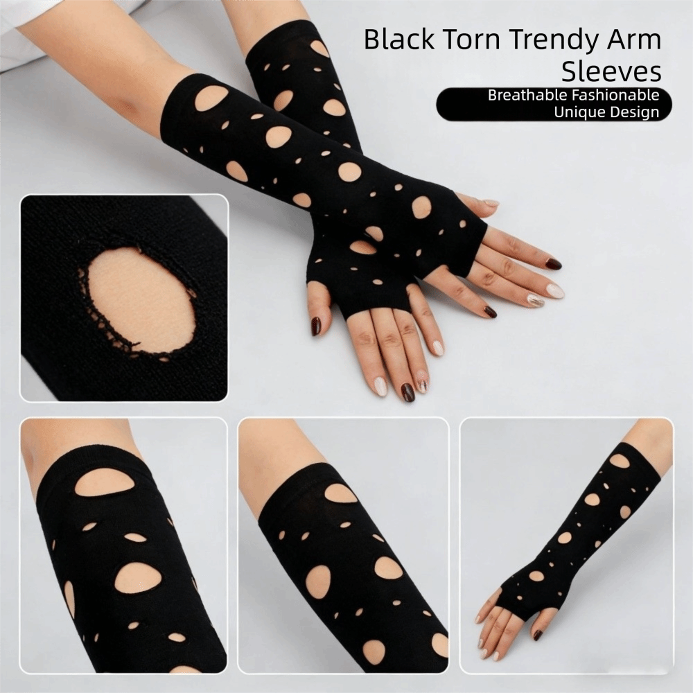 Sleeve Covers Ripped Arm Warme - Fingerless Glove Knit review and price