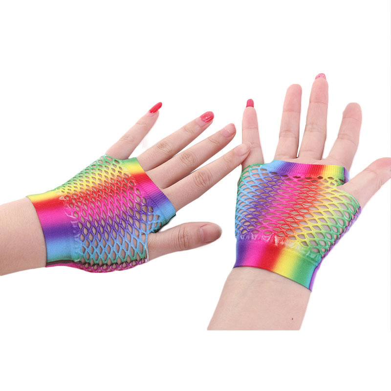 Ladies Sexy Rainbow Color Shor - Fingerless Glove Knit review and price