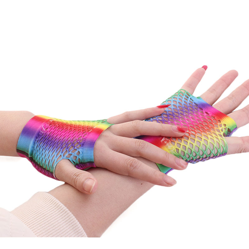 Ladies Sexy Rainbow Color Shor - Fingerless Glove Knit review and price