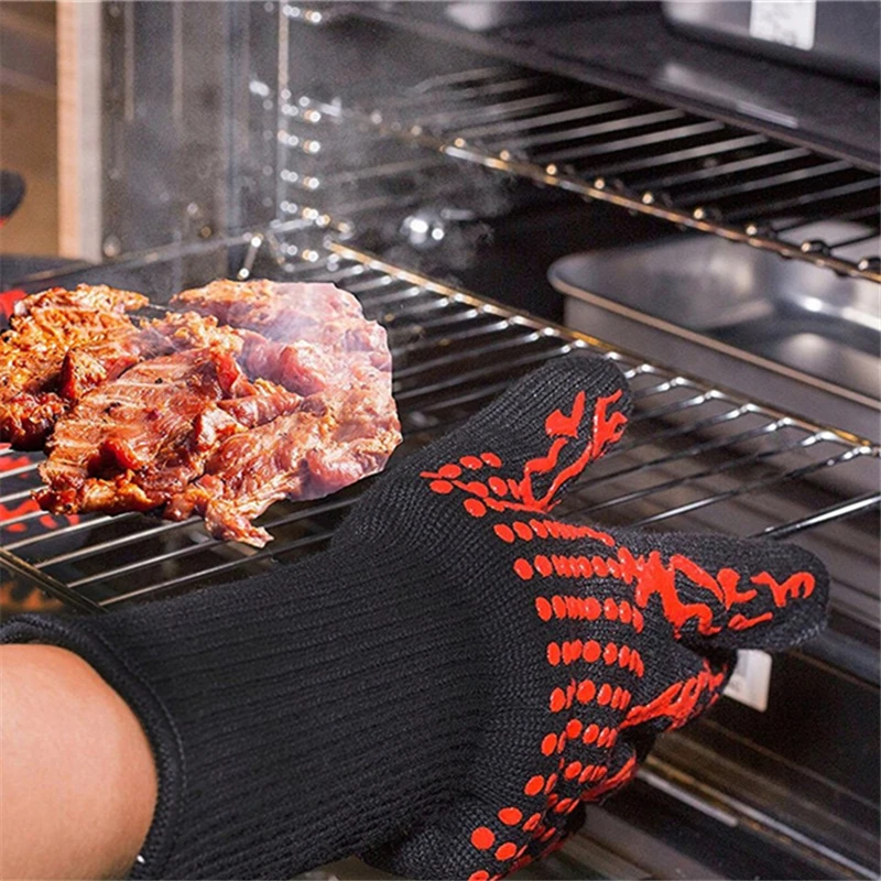 Flame Retardant Non-slip BBQ F - Oven Mitt Silicone review and price