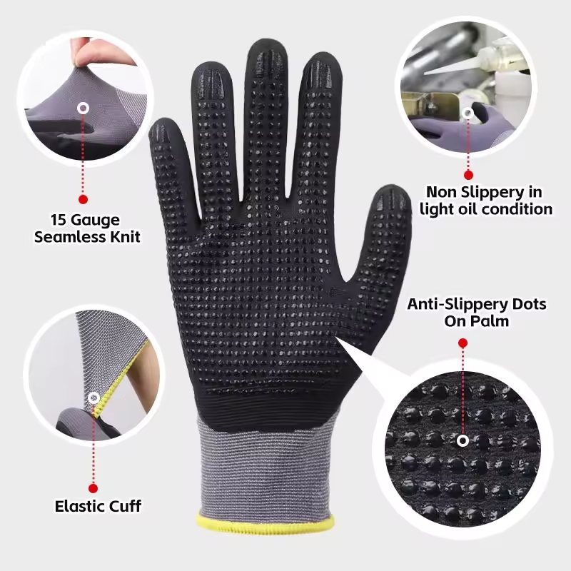 Micro-Foam Safety Work Gloves  - Nitrile Mechanic Glove review and price