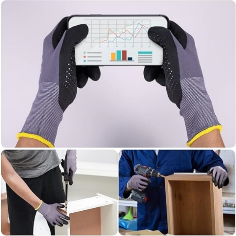 Micro-Foam Safety Work Gloves  - Nitrile Mechanic Glove review and price