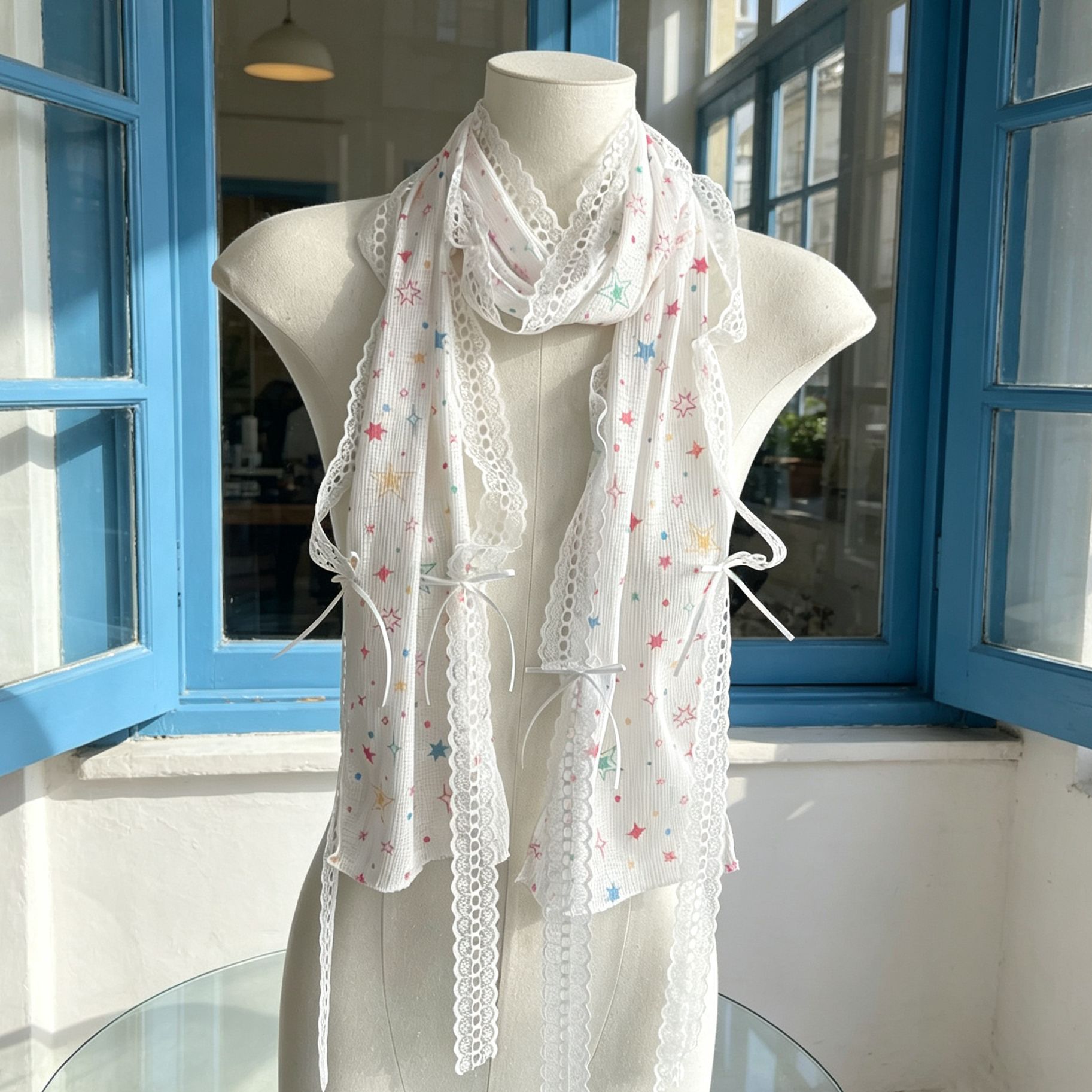 Kawaii Star Print Lace Arm Sle - Fingerless Glove Knit review and price