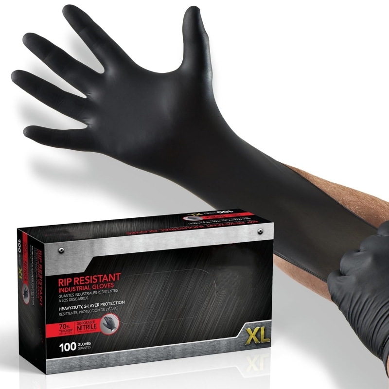 100PCS Black Nitrile Gloves Di - Latex Disposable Glove review and price
