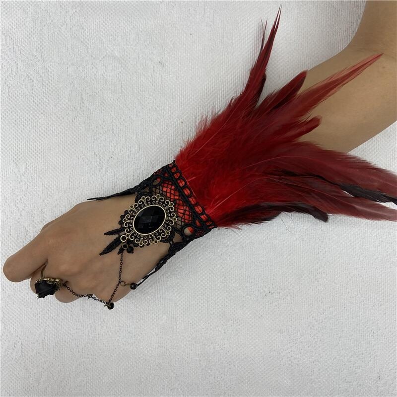 Halloween Feather Lace Gloves  - Motorcycle Glove Knuckle review and price