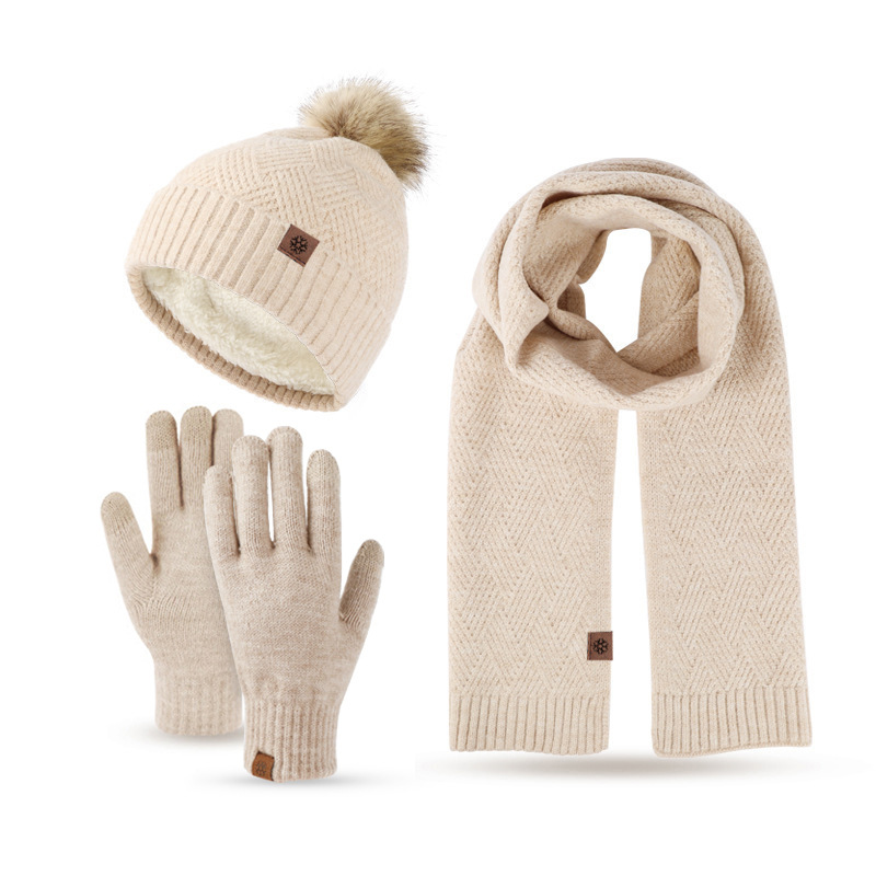 Winter Warm Wool Hat Scarf Glo - Wool Glove Lined review and price