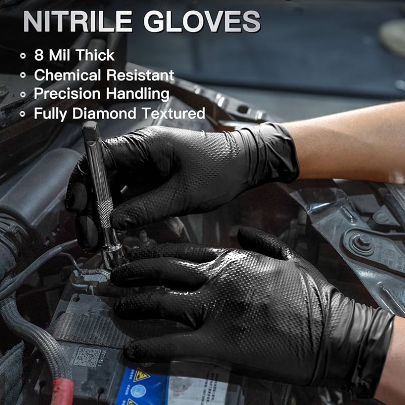 8Mil Thick Heavy Duty Safety W - Nitrile Mechanic Glove review and price